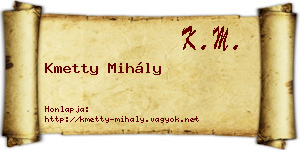 Kmetty Mihály névjegykártya
