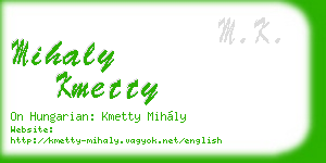 mihaly kmetty business card
