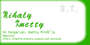 mihaly kmetty business card